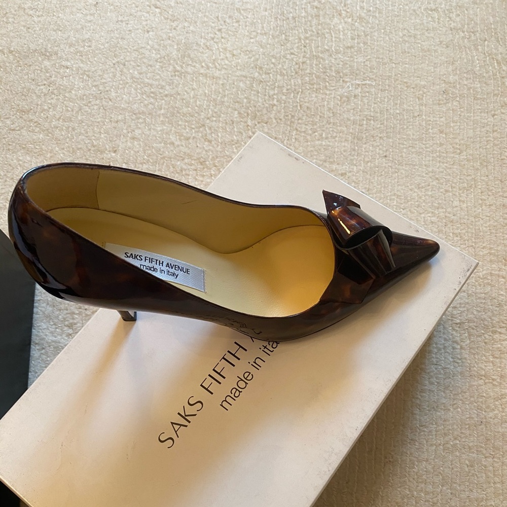 Saks Fifth Avenue Tortoise Italian Stilettos